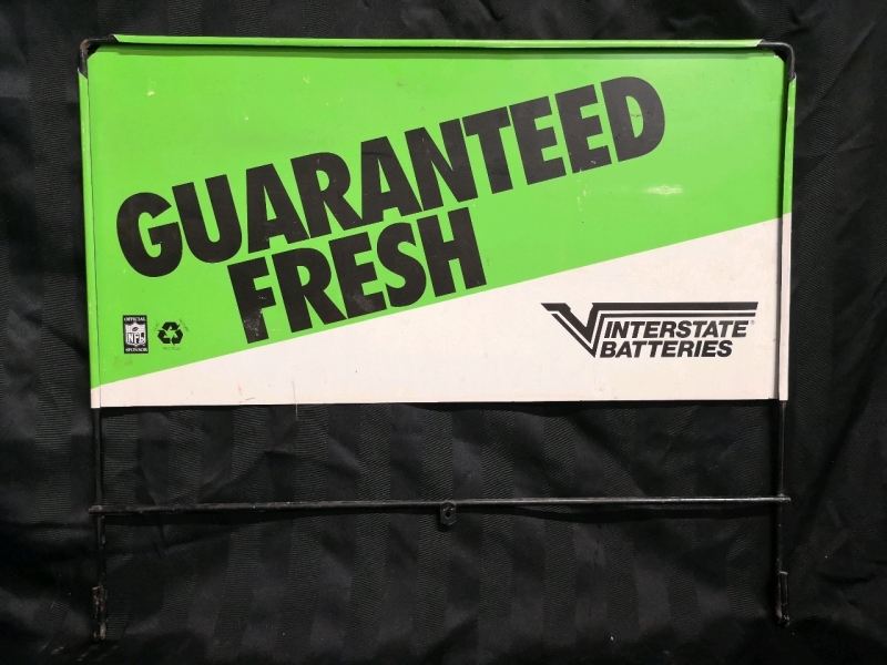 Vintage Metal Guaranteed Fresh Sign - 22.5" L x 19" W