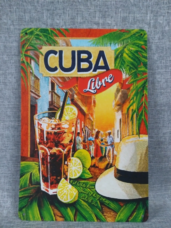 New "Cuba" Metal Tin Sign 12x8"