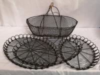 Wired Basket with Handle + Trays