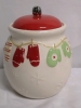 Hallmark Festive Cookie Jar - Mittens - 7.5" tall with Lid - 2