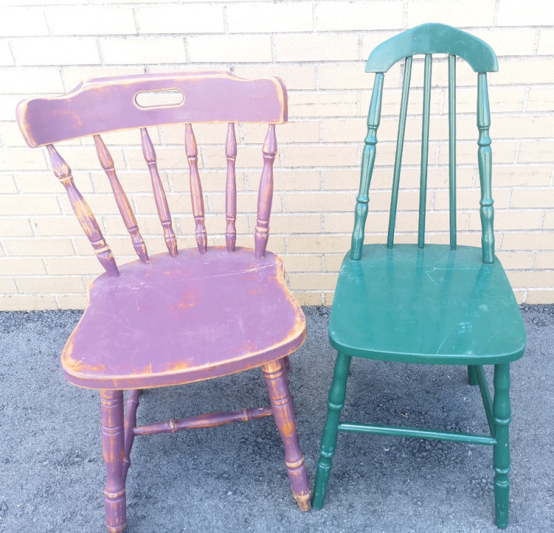 2 Vintage Wooden Chairs