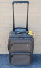 Atlantic Carry-On Luggage with Collapsible Handle on Wheels . Measures 22"×14"×9" . Clean inside and out - 3