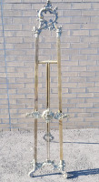 Metal Gold Tone Decorative Easel with Adjustable Height Canvas Support Run . Measures 63.5" tall