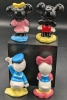 Vintage Disney Ceramic Characters : Mickey & Minnie Mouse + Donald & Daisy Duck | 2.75" Tall ea | Made in Japan - 2