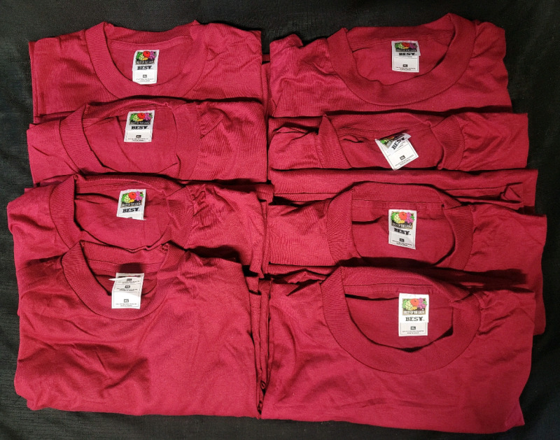 8 New Size XL | Fruit Of The Loom T-Shirts | 50/50 Cotton & Polyester