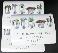 3 New Oversized Large "I'm Breaking Out in a Succulent Sweat!" Fridge / Car Magnets | 11.5" x 8.6" ea