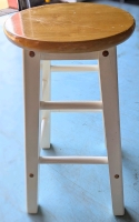 Handy Sturdy Wooden Kitchen Stool | 11.75" Diameter x 24" Tall