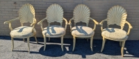 4 Ornate Shell-Backed Arm Chairs | 20" x 21" x 40" Tall