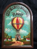 Vintage Wooden Painted Sign - Geo Blunts Balloon Flight - 15.75" W & 23.75" H