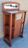 Vintage Oak 2-Door Display Cabinet with Mirror . Measures 34" wide , 59" tall & 16 1/4" deep - 3