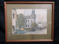 Vintage Framed St Catharines Market Square Print - Bob Babelowsky