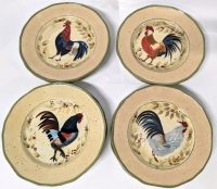 8 Vintage Oneida Mattina Betty Whiteaker Chicken Plates | 8.75" Diameter | 4 Designs 2 Per Design