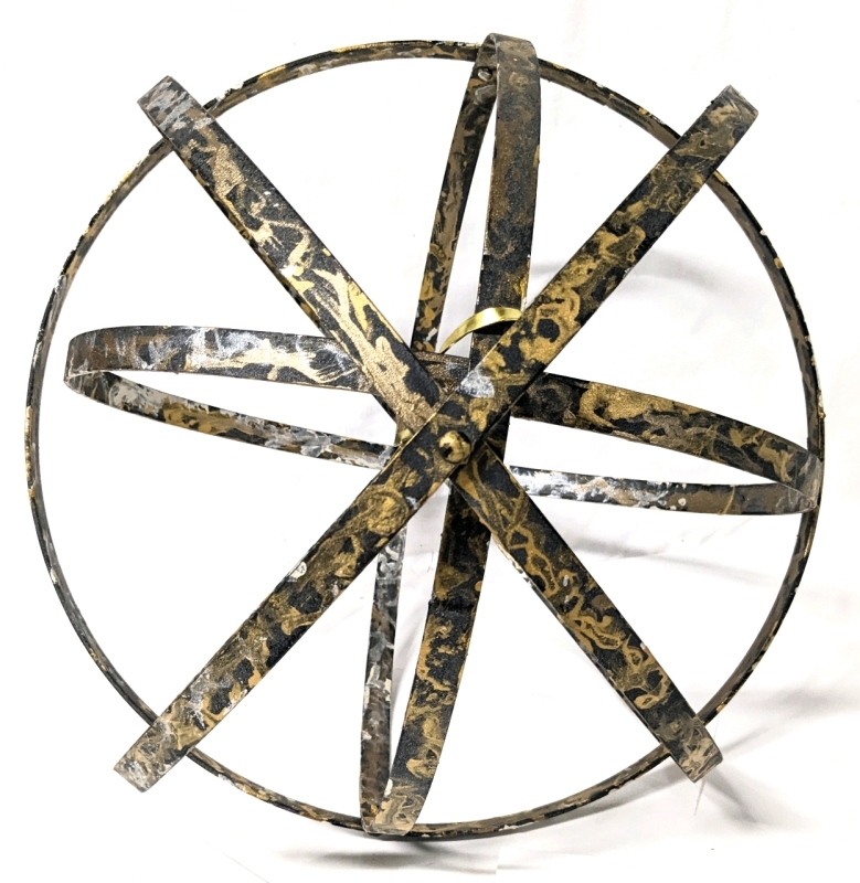 Large Metal Folding Orb Yard Art | 15.75" Diameter