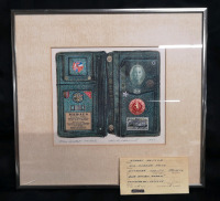 1981 Vintage Framed Print Blue Wallet- Medals - Hubert Haisoch