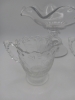 Cornflower Glass Pedestal Bowl with 1 glass cup, 1 Small Glass Pitcher 6 3/4" diameter, 5 1/2 tall. - 2