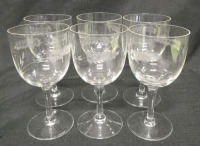 Etched Wheat Wine Glasses Set of 6 Goblets