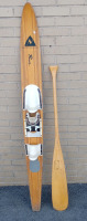 Vintage Water Ski Wooden Single 65" and Single Wooden Canoe Paddle 49"