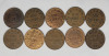 1920 - 1936 Canadian King George V Pennies , 10 Coins .