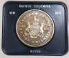 1971 (1871-) Canadian British Columbia Silver One Dollar Coin in Case - 2