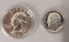 1964 United States Silver Coin Set , Uncirculated . 50 Cent Half Dollar , Quarter & Dime all Silver - 3