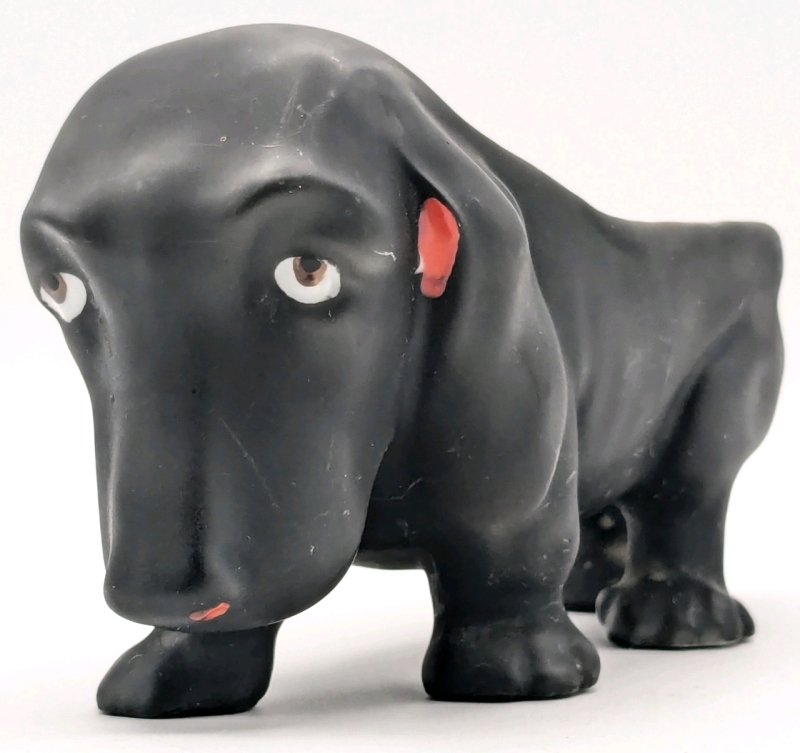 Vintage Ceramic Hound Dog Cigar Holder / Trinket Dish | 5.5" x 3.2" Tall