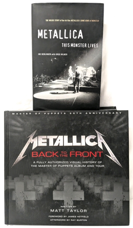 METALLICA Hardcover Books | "This Monster Lives" by Berlinger + Milner & "Back to the Front: Visual History of the Master of Puppets Album and Tour" by Taylor