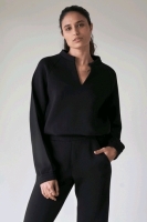 New Size Large | Lez&eacute; The Label | Womens Black Athena Pullover Crew Neck Sweater (Black) | Retails for Over $100!