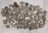 1922 - 1956 Canadian Nickel Lot . Various Years & Condition . 180+ Coins