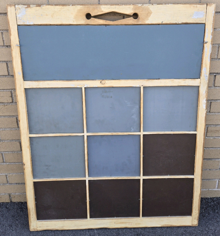 Good Condition | 10 Glass Pane Farmhouse Style Wooden Mirrior ( 33" x 42" )