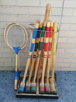 Vintage Croquette Set + Badminton Rackets