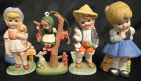 4 Vintage | Ceramic Hummel-Style Figurines ( 5" Tall )