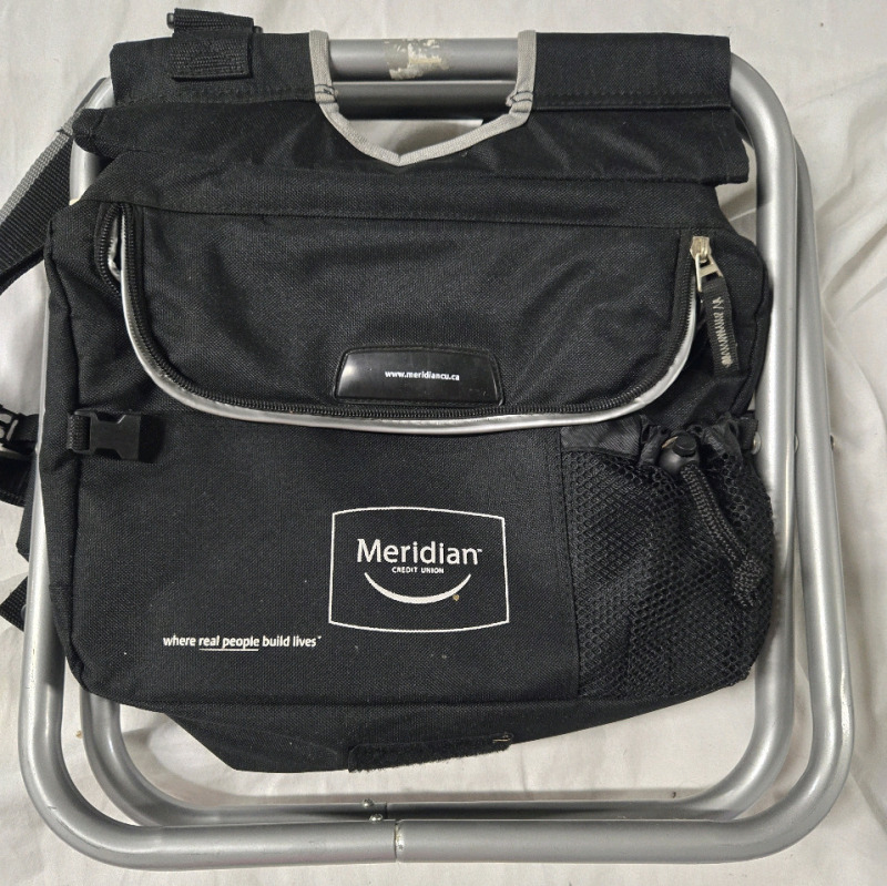 Portable, Meridian Bank-Branded | Stool With Built In Cooler Bag For Watching Sports Games/ Kids Sports Tournaments