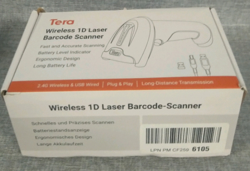 New Tera Wireless 1D Laser Barcode Scanner