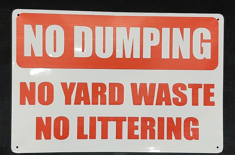 New "No Dumping" Metal Sign - 1ft X 9"