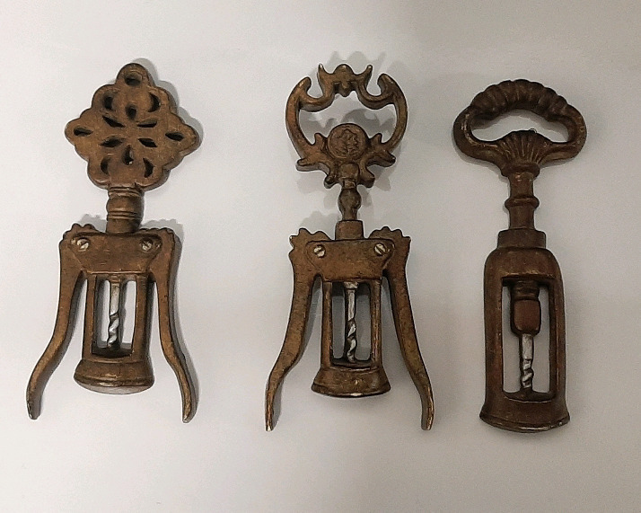 Vintage 3pc Corkscrew Wall Hanger Decor + Wood Jar + Wooden Salt and Pepper Shakers