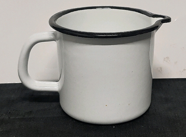 Vintage White Enamel Mug - 5.5" X 4"