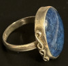 925 Sterling Silver Oval Lapis Lazuli Ring Stamped Size 7 - 2