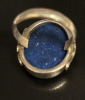 925 Sterling Silver Oval Lapis Lazuli Ring Stamped Size 7 - 3