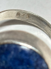 925 Sterling Silver Oval Lapis Lazuli Ring Stamped Size 7 - 4