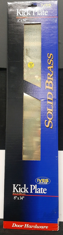 New Solid Brass Kick Plate - 8" X 34"