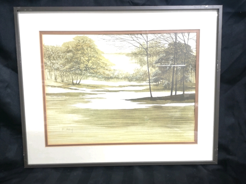 Vintage Framed Print - Signed 20.25" Wide & 16.25" Tall