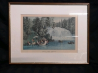 Vintage Framed Print - Falls "Des Chats" Ottawa River - 20.5" Wide & 16" Tall