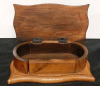 Vintage Carved Wooden Jewellery Box + 2 Small Wooden Boxes - 5