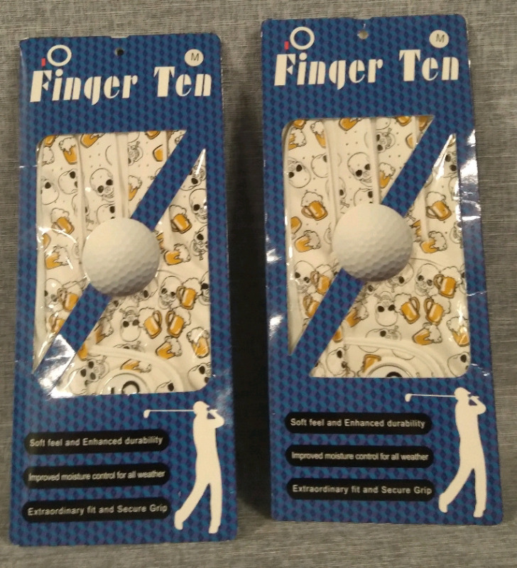 2 New Finger Ten Golf Gloves Size Medium - Both for Your Left Hand