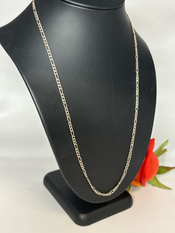 Sterling Silver Italy 925 22 Inch Figaro Chain