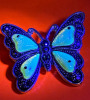 Art Glass Glowing Butterfly Brooch MONET Sheppard hook Earrings - 3