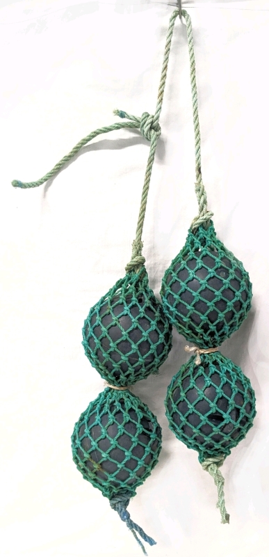 Vintage Netted Plastic Fishing Floats | 56" Long Strand