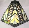 Vintage Hexagonal Stained Glass Light Shade | 14" x 12.5" x 8" Tall