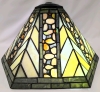 Vintage Hexagonal Stained Glass Light Shade | 14" x 12.5" x 8" Tall - 2