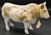 Vintage Alfredo Porcelain Collector's Series Foreign Astra "Charolais Bull" | 6.5" x 4" Tall